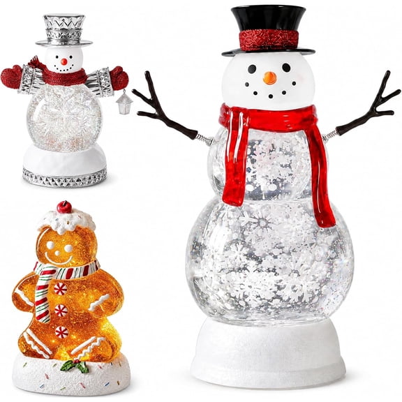2026 New LED Snowman Water Lantern, Lighted Glitter | Snow Globe Tabletop Decor, Musical Snow Globe Lantern Includes Music Function, Snow Globes for Christmas Decoration