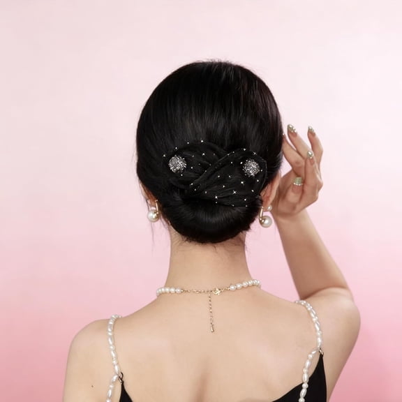 2026 New Lace Flower Hair Disk – Elegant Embroidered Floral Hair Bun Maker, Easy Snap Roller Clip for Stylish Updos, Ballet, Party, And Everyday Wear (C)