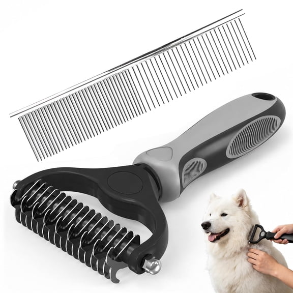 2026 New Large Dual Sided Shedding Blade for Cats and Dogs, Dematting Undercoat Rake Grooming Brush for Long Hair, Removes Loose Fur, Tangles & Knots