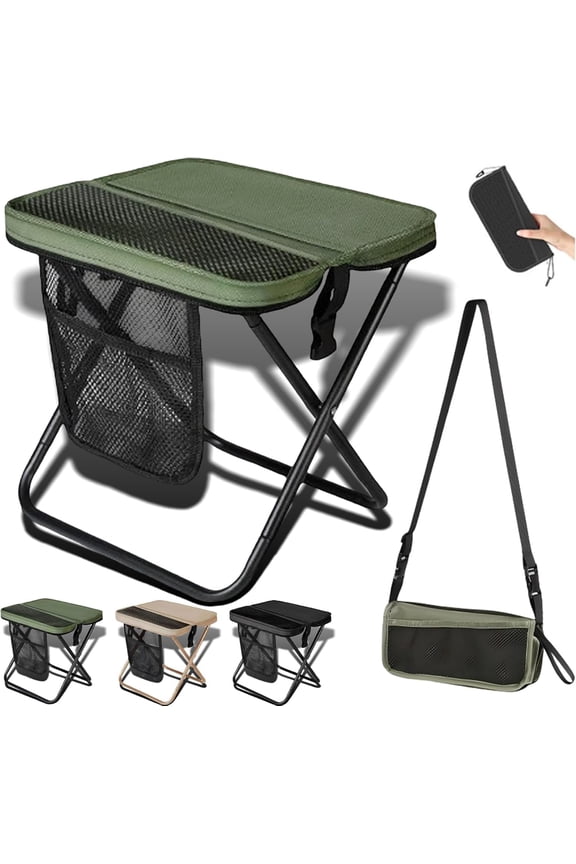 2026 New Large Foldable Backpack Stool for Adults - Portable Camping Stool with Sling Bag, 300lbs Capacity for Camping, Fishing, Hiking, Travel, Picnic