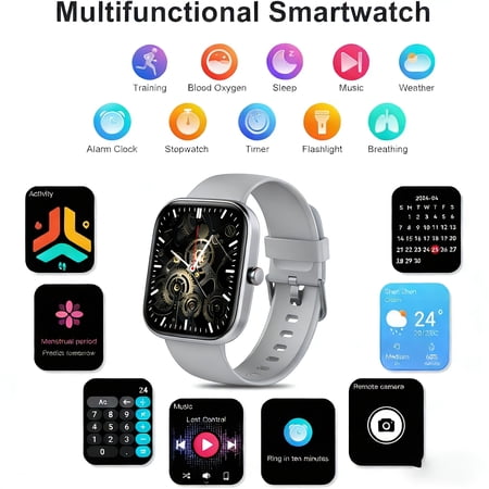 2026 New Large-Screen Smartwatch: Music CONTROL, Voice Assistant, Timer, Wireless Calls, Unisex Design, Ideal Gift