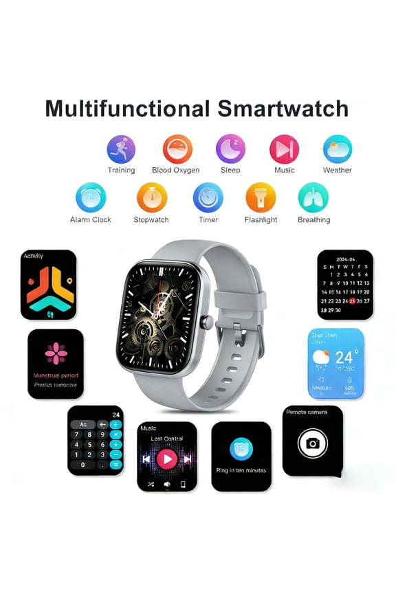 2026 New Large-Screen Smartwatch: Music CONTROL, Voice Assistant, Timer, Wireless Calls, Unisex Design, Ideal Gift