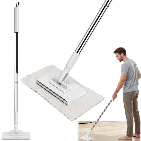 2026 New Lazy Mop Click on - Clever Snap and Grip Zero Touch Mini Mop, 3 Sizes: 30/40/52in Long Handle Mopping Sweeper Stick for Multi Cleaning, Automatic Cloth Changing (L: 130cm/52in)