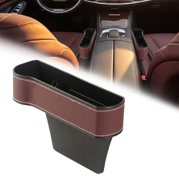 2026 New Leather Car Seat Filler Organizer, Driver Side Console Storage Box for Holding Phone Sunglasses, 1 Box