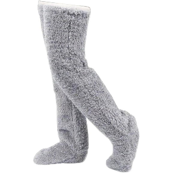 2026 New Leeope Women's Goose Down Knee Socks - Soft Cozy Fuzzy Long Tube Over The Knee Socks for Christmas
