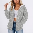 thumbnail image 1 of 2026 New Leopard Print Hoodie Women Oversized Trendy Hooded Pullover Sweatshirt Drop Shoulder Fall Graphic Hoodies(Grey,XXL), 1 of 3