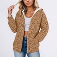 thumbnail image 1 of 2026 New Leopard Print Hoodie Women Oversized Trendy Hooded Pullover Sweatshirt Drop Shoulder Fall Graphic Hoodies(Khaki,S), 1 of 3