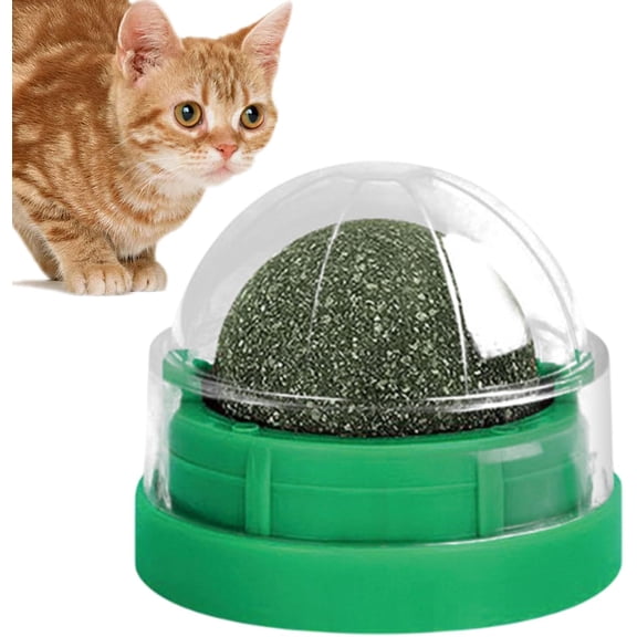2026 New Licking Fun Rotating Catnip Ball - Hairball Control Toy with Mint Flavor - Interactive Wall Stick Treat for Cats