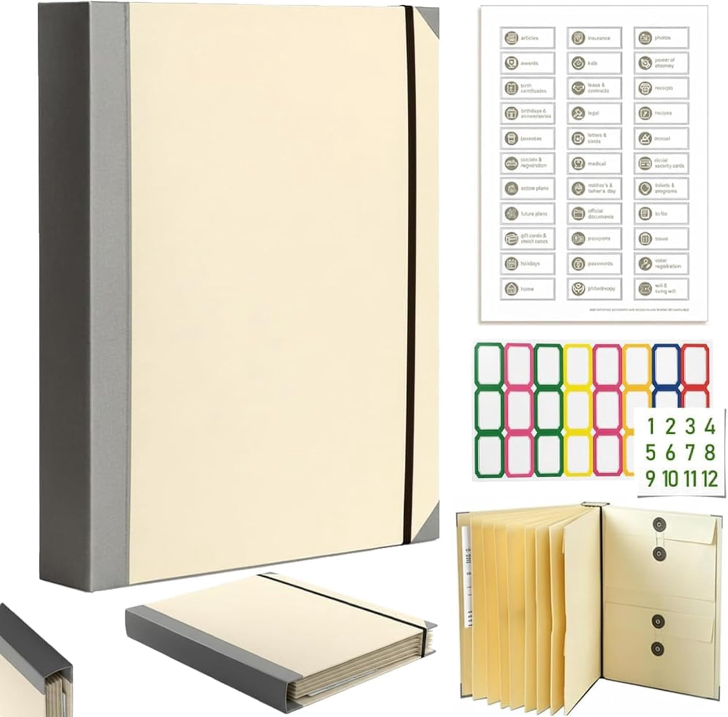 2026 New The Life Book Document Organizer Binder for Important Documents, in case i die Binder, Family Emergency Planner & End of Life Paper File Organizer with Labels (Khaki)