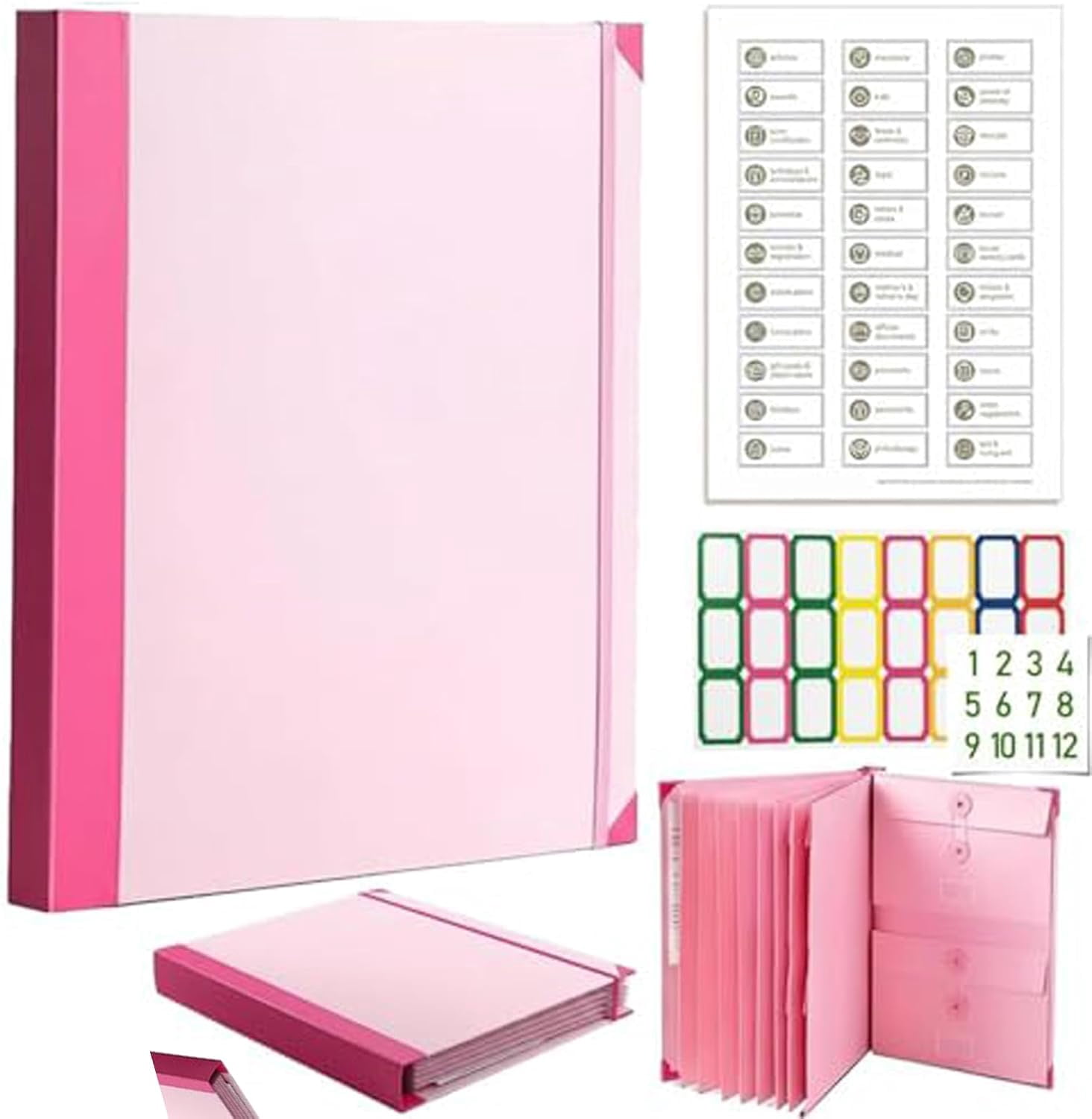 2026 New The Life Book Document Organizer Binder for Important Documents, in case i die Binder, Family Emergency Planner & End of Life Paper File Organizer with Labels (Pink)