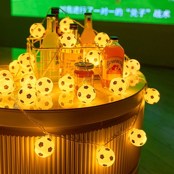 2026 New - Light Strip World Football Cup Decorative Light String Room Bar Theme Holiday Indoor Decorative Light String World Football Cup Decoration