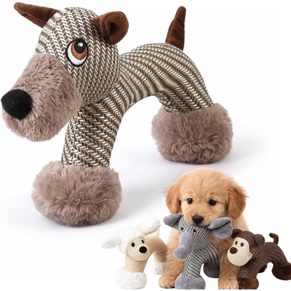 2026 New Linen Safari Companions, Durable Linen Dog Chew Toy with Squeaker, Safari Animal Chew Companion for Heavy Chewers and Bored Dogs