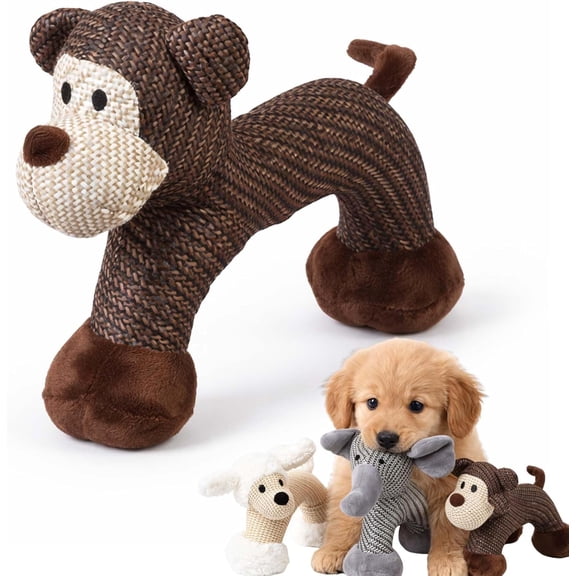 2026 New Linen Safari Companions, Durable Linen Dog Chew Toy with Squeaker, Safari Animal Chew Companion for Heavy Chewers and Bored Dogs