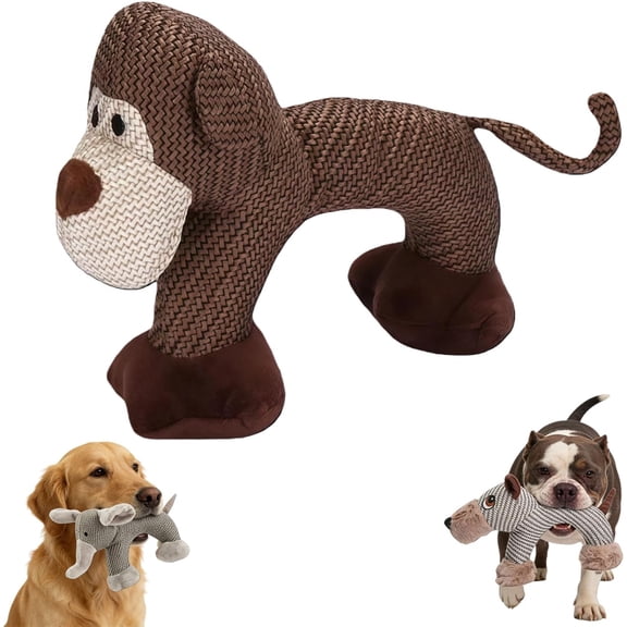 2026 New Linen Safari Companions, Squeaky Dog Chew Animals, Durable Linen Fabric, to Relieve Boredom and Anxiety in Dogs for Small Medium Dogs(Monkey)