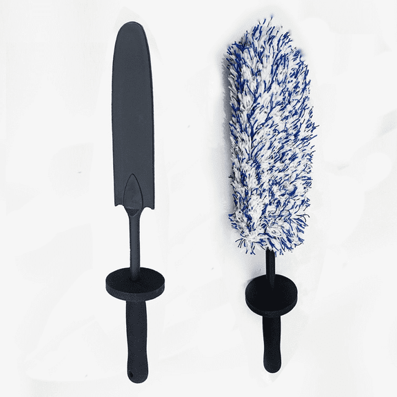 2026 New Long Handle Microfiber Wheel Barrel Brush, Multipurpose Car Interior & Exterior Cleaning Duster Tool for Wheels, Blue