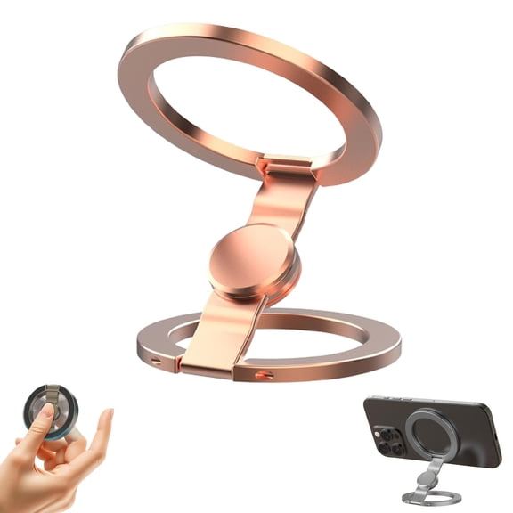 2026 New Mag Spinner, Fidget Spinner Phone Stand, 2-in-1 Foldable Phone Holder with Dual Magnetic Rings, 360° Rotating Foldable Ring Holder for Gym Desk Car