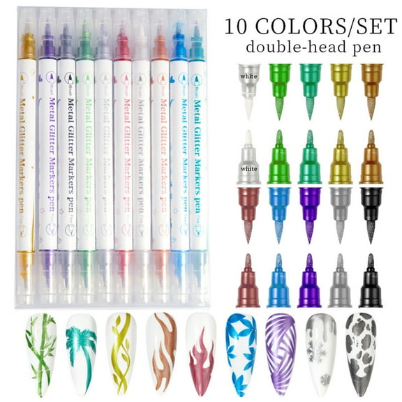 2026 New Magiart Nail Art Markers – 12-Color 0.5mm Fine Tip Set, Waterproof Smudge-Proof Pens for Home Salon & Professional Manicure Art 10PC