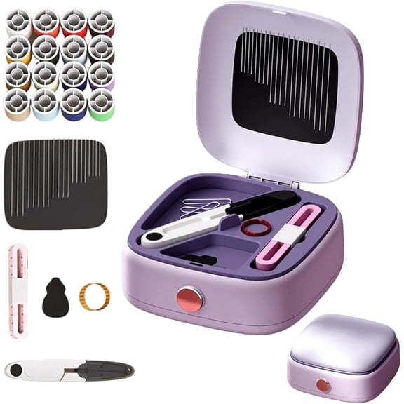 2026 New Magnetic Sewing Kit for Adults and Beginners, Portable Big Eye Stainless Steel Needle Set with Threader and Seam Ripper for Home DIY & Travel (K)