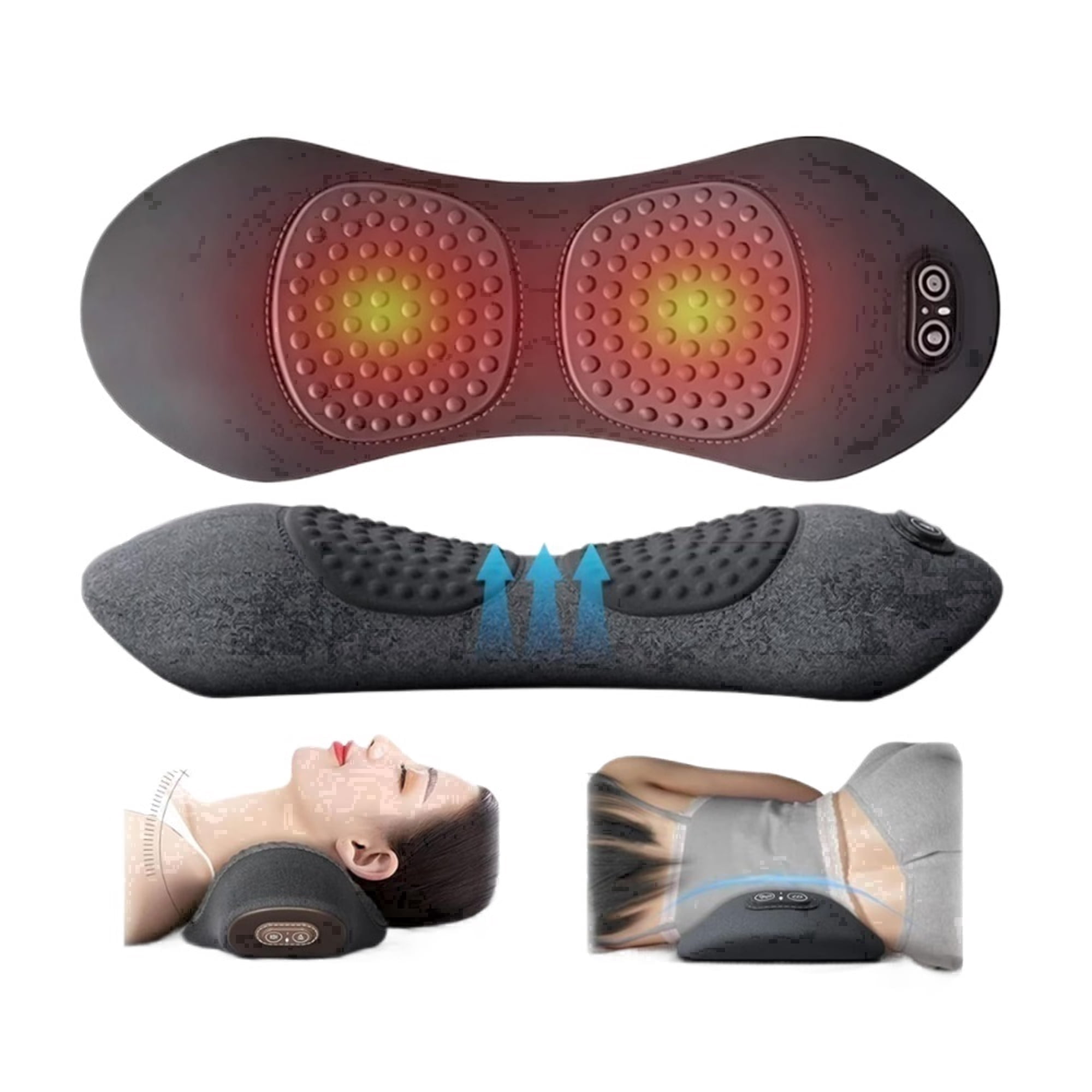 2026 New Massage Pillow Triple Fusion Massager for Sciatica, with Electric Traction Lifting & Heat Compress, All-Round Support,