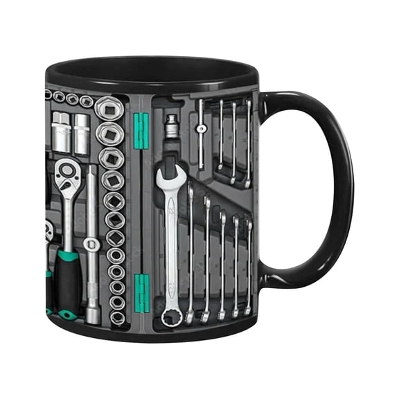 2026 New Mechanic Toolbox Mug, 11oz Ceramic Mechanic's Toolbox Coffee Cup, Hyper Real Tool Case Machinist Tool Kit Mug Toolbox Set Cool Gifts for Mechanics Men Husband Dad (BA)