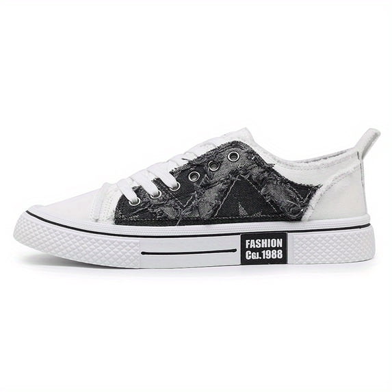 2026 New Men'S Fashion Sneakers - All-Season Comfort, Lace-Up Low Tops for Casual Attire, Outdoor Activities, and Daily Wear,Thick Sole Casual & Sport Shoes with Star Pattern, White & Black Design