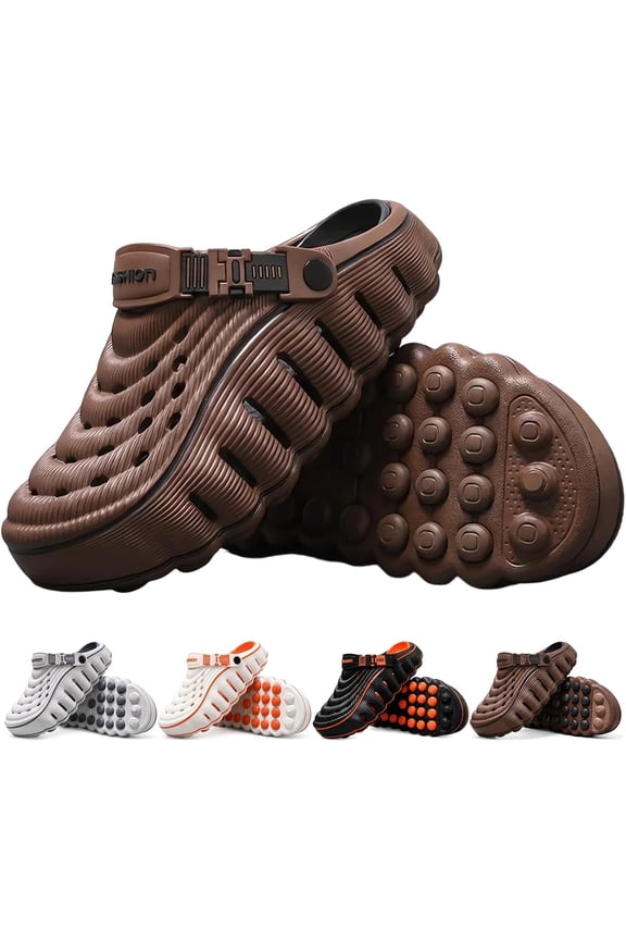 2026 New Men's Cloud Walk Clogs - Summer Comfortable Lightweight Cushioned Arch Support Thick-Sole Non-Slip Clogs