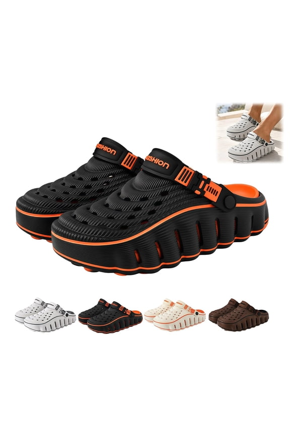2026 New Men's Cloud Walk Clogs - Summer Comfortable Lightweight Cushioned Arch Support Thick-Sole Non-Slip Clogs