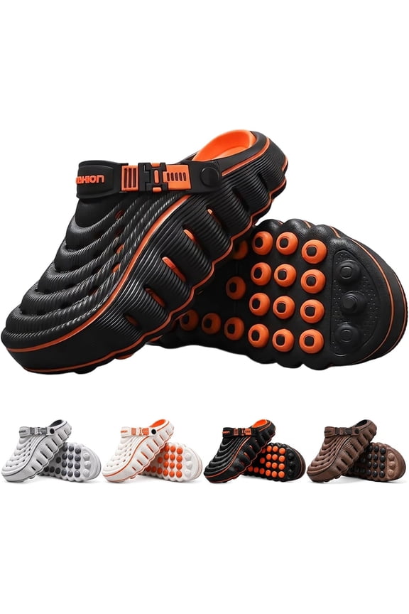 2026 New Men's Cloud Walk Clogs - Summer Comfortable Lightweight Cushioned Arch Support Thick-Sole Non-Slip Clogs