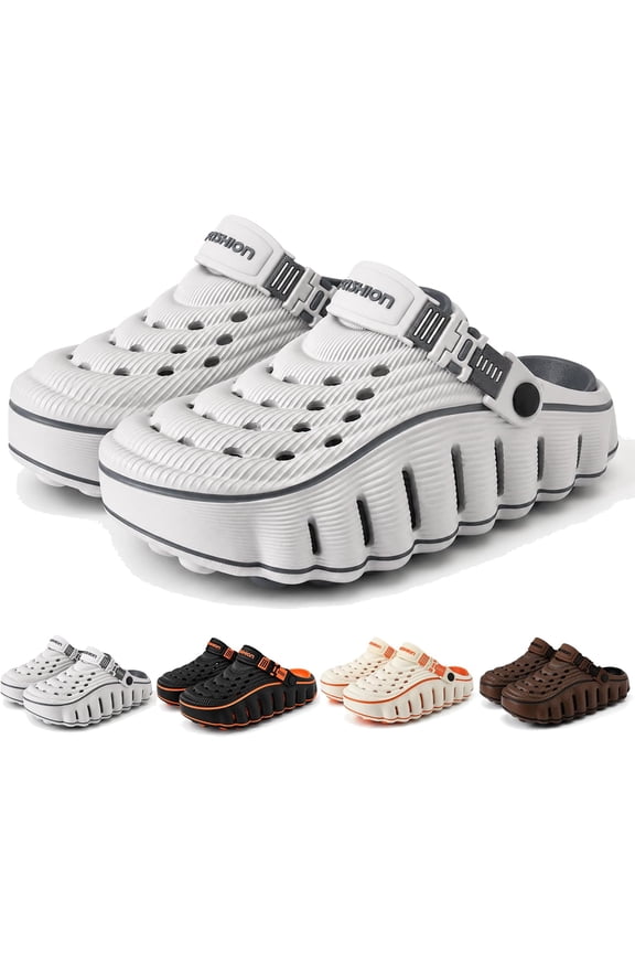 2026 New Men's Cloud Walk Clogs - Summer Comfortable Lightweight Cushioned Arch Support Thick-Sole Non-Slip Clogs