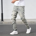 thumbnail image 1 of 2026 New Men's Light Wash Graphic Distressed Skinny Stretch Jeans: Flexible Durable Denim | Standard (30-40) & Big & Tall (1XL-6XL) Sizing, 1 of 9
