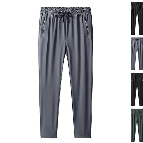 2026 New Men's Ultra Stretch Ice Silk Comfort Casual Pants - Quick Drying Travel Hiking Pants Dark Gray 5XL