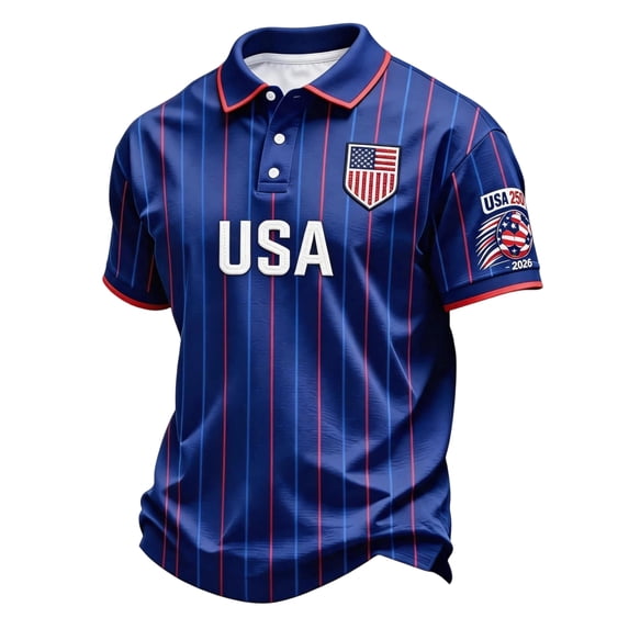 2026 New Mens USA Soccer Jersey T-Shirt Printed, United States Jersey Soccer, Crew Neck Short Sleeve Match Day Sweat Resistant Football Training Shirts for Adult(Dark Purple, 3XL)