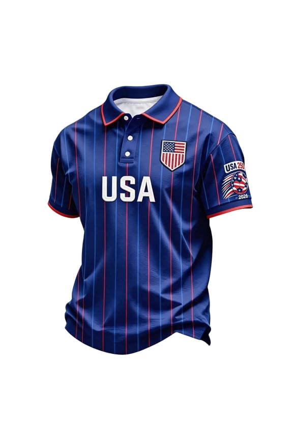 2026 New Mens USA Soccer Jersey T-Shirt Printed, United States Jersey Soccer, Crew Neck Short Sleeve Match Day Sweat Resistant Football Training Shirts for Adult(Dark Purple, 2XL)