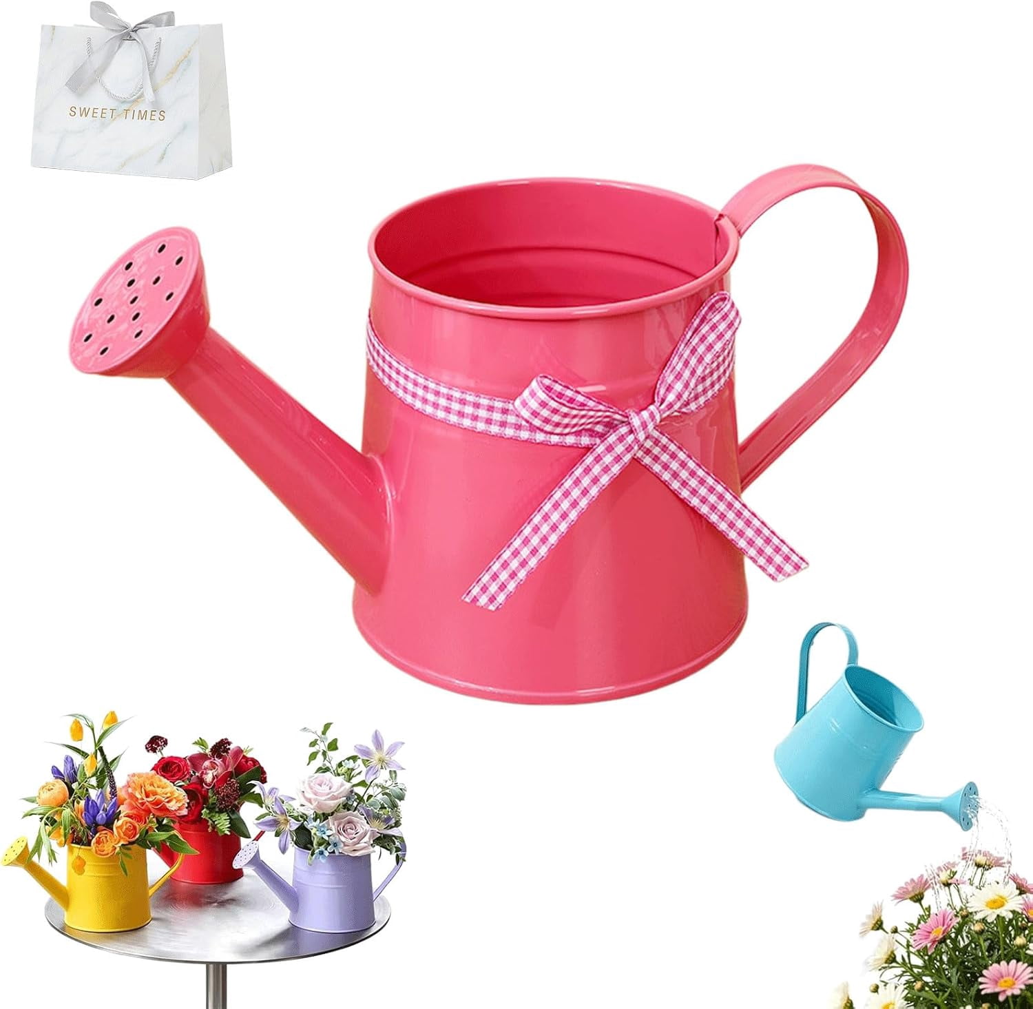 2026 New Metal Watering can,1L Tinplate Watering Kettle,Vintage Metal Waterings Cans for Flowers, Indoor & Outdoor Plants, Lawn & Garden Irrigation Tool (B)