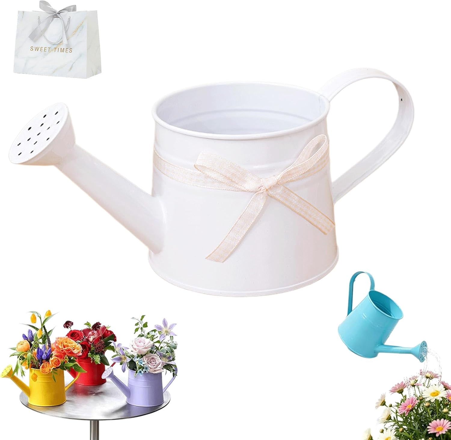 2026 New Metal Watering can,1L Tinplate Watering Kettle,Vintage Metal Waterings Cans for Flowers, Indoor & Outdoor Plants, Lawn & Garden Irrigation Tool (C)