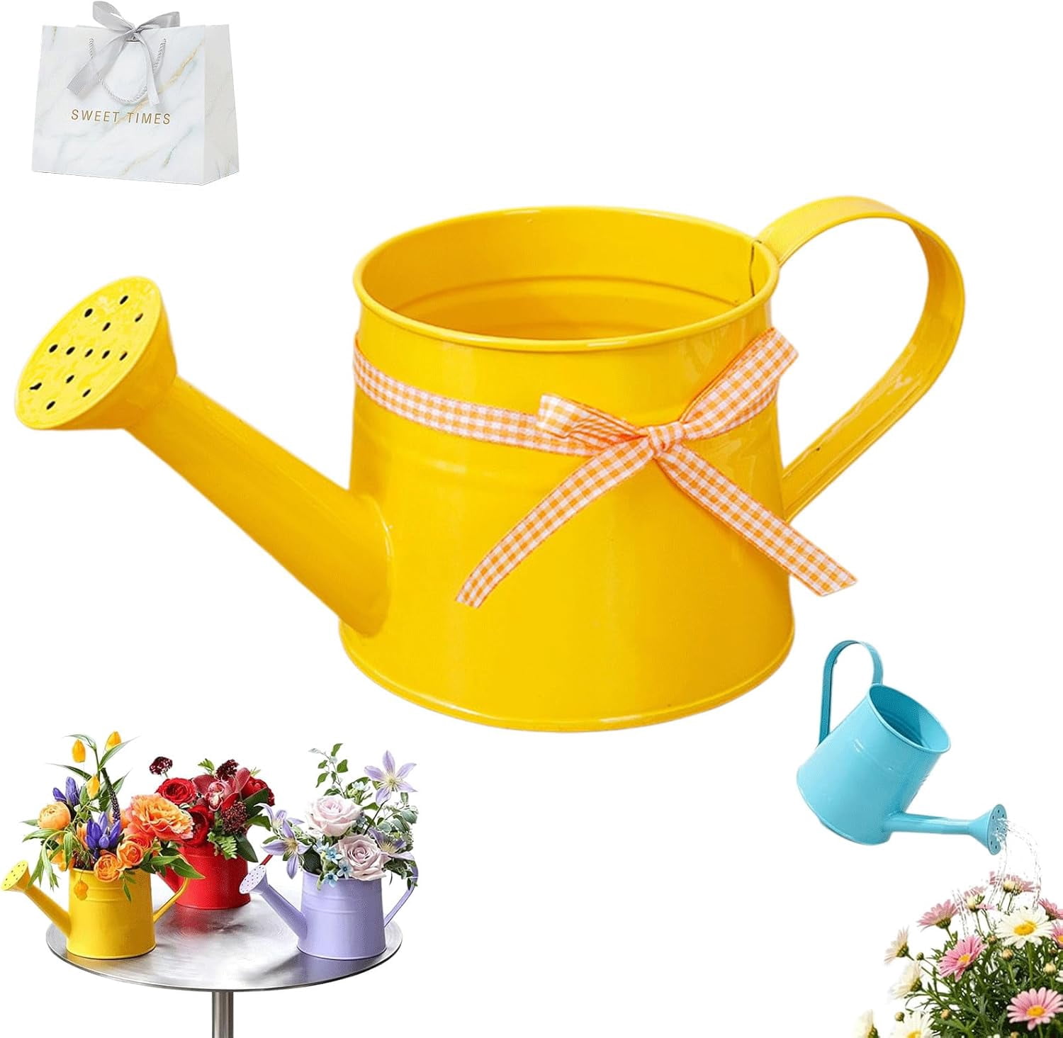 2026 New Metal Watering can,1L Tinplate Watering Kettle,Vintage Metal Waterings Cans for Flowers, Indoor & Outdoor Plants, Lawn & Garden Irrigation Tool (H)