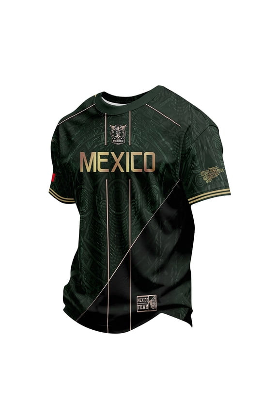 2026 New Mexico Soccer Jersey Adult, Mexican Jersey Soccer T-Shirt, Mexico National Team Pattern Crew Neck Short Sleeve Athletic Casual Football Top for Adult