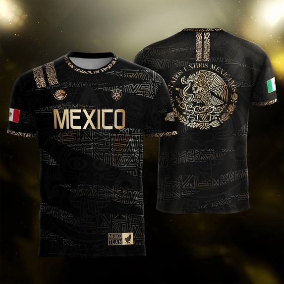 2026 New Mexico Soccer Jersey Mens Mexico National Team Graphic Style, Mexican Jersey Soccer T-Shirt, Crew Neck Short Sleeve Sport Tee for Travel and Everyday Wearing for Adult