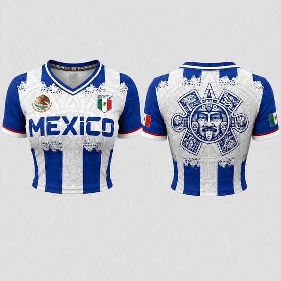 2026 New Mexico Soccer Jerseys Casual Athletic Top for Men, Mexican Jersey Soccer Crop Top, 2D Printed Short Sleeve V-Neck Training & Match Fan Shirt for Adult