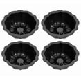thumbnail image 1 of 2026 New Mini Budtcake Pan, 4 Inch Black Nonstick Fluted Lava Cake Pans Mini Chocoflan Mold Small Flan Mold Individual Baking Cups Thanksgiving Pumpkin Muffin Pans 4PC, 1 of 5