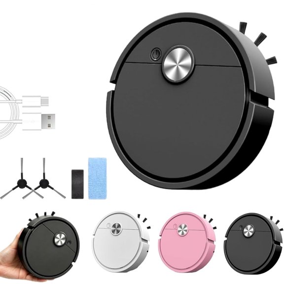 2026 New Mini Car Robot Vacuum Cleaner, Compact 3 in 1 Rechargeable Sweeping & Mopping Robot for Home and Car, Smart Auto Cleaning for Pet Hair, Dust, Hard Floors, Carpet, Desk