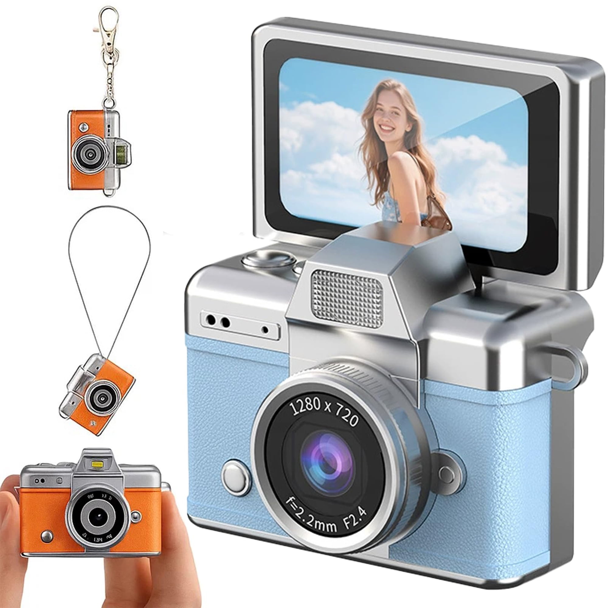2026 New Mini Digital Camera with 1.47 in LCD Screen 1080P | Mini Keychain Retro Camera, Flip Screen & Built-in Flash, Ideal for Travel, Study, and Concerts