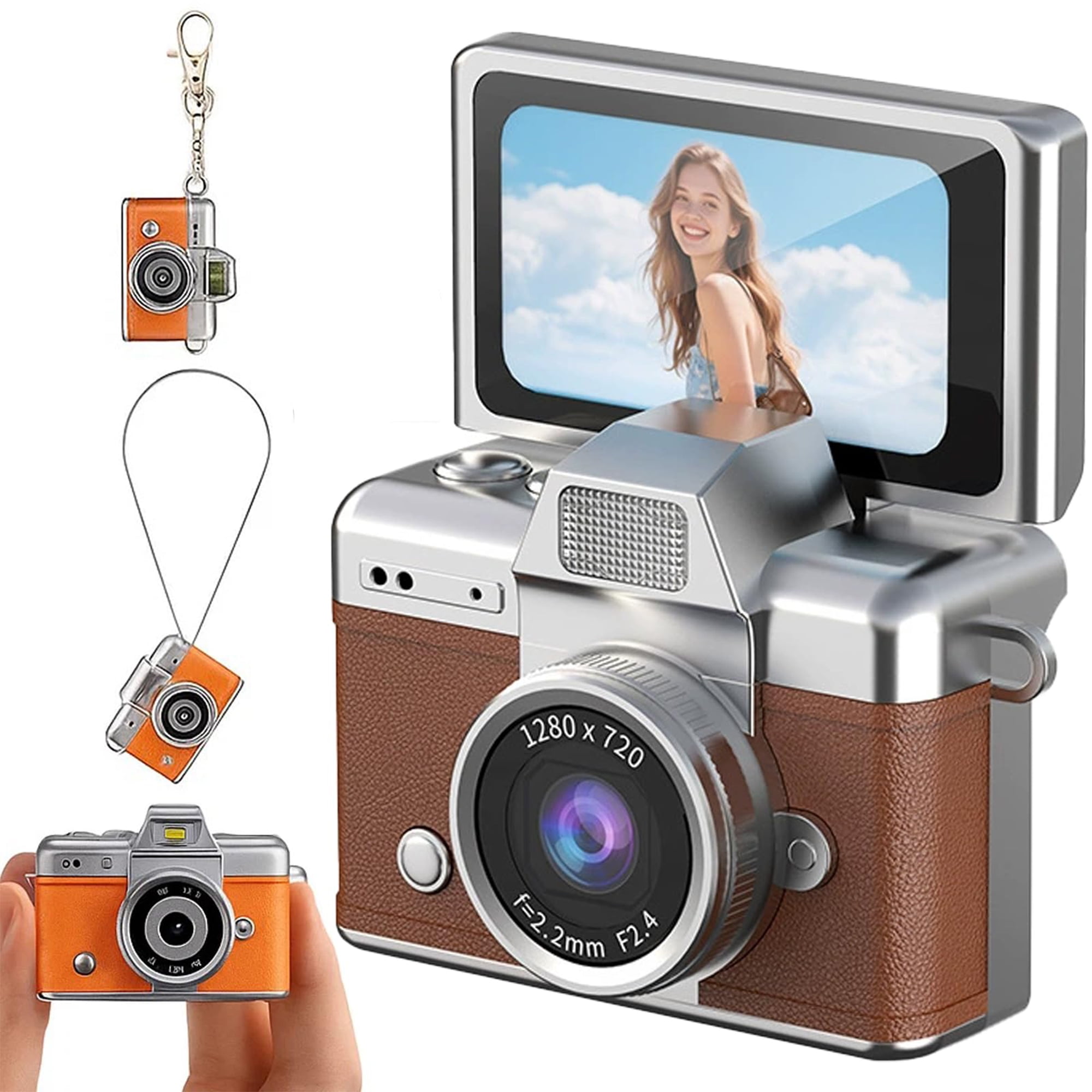 2026 New Mini Digital Camera with 1.47 in LCD Screen 1080P | Mini Keychain Retro Camera, Flip Screen & Built-in Flash, Ideal for Travel, Study, and Concerts