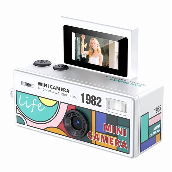 2026 New Mini Digital Cameras with 0.96 Inch Flip Screen, Built in Flash, 130 Wide Angle, 1080P HD Tiny Vintage Digital Camera for Beginners Teens and Adults