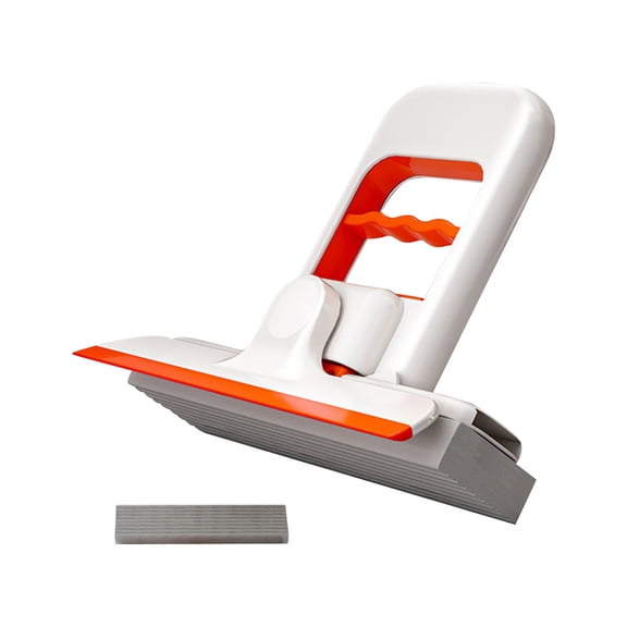 2026 New Mini Portable Sponge Mop, Binkne Self Squeezing Mini Mop, Orange Small Sponge Mop, Wet and Dry Use Cleaning System, Foldable Desktop Mop, One-Hand Squeeze Handle and Replaceable Head