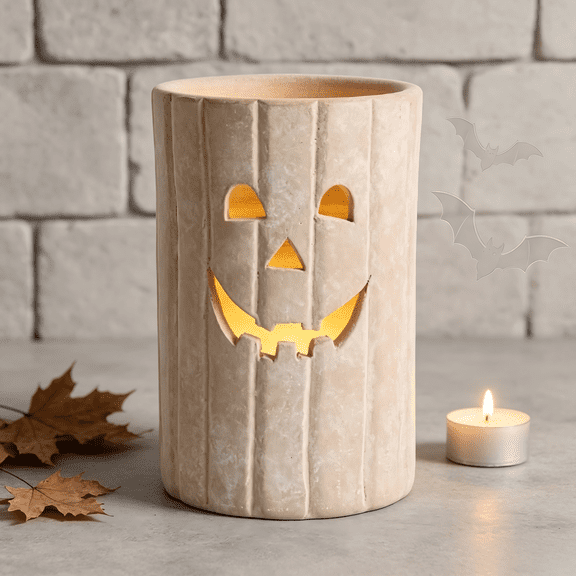 2026 New Model Jack O'Lantern Hurricane Candle Holder 2026 Halloween Jack O'Lantern Hurricane Candle Holder Dark Academy Tabletop Accessory Halloween Resin Pumpkin Hurricane Candle Holder