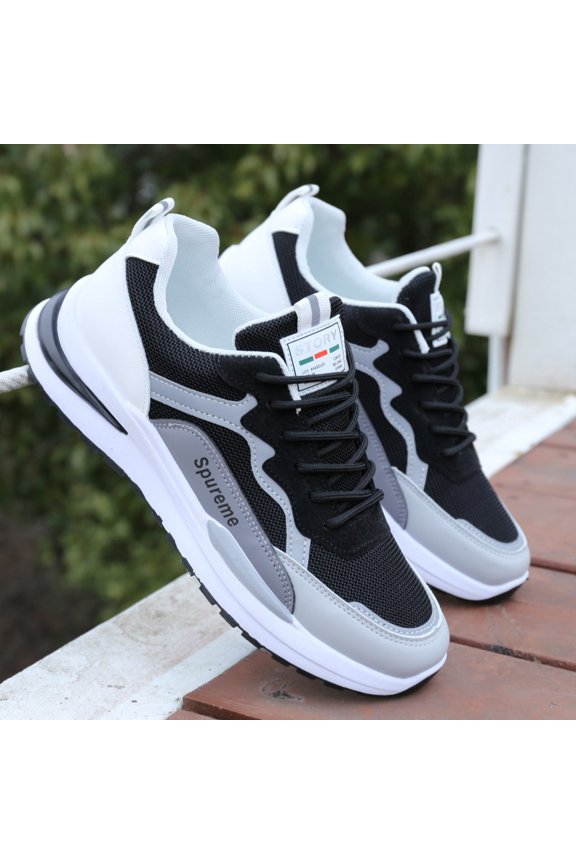 2026 New Model Men'S Mesh Sports Casual Running Shoes for Students, White Dad Shoes with Height Boost, Summer Breathable Footwear