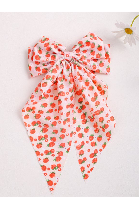 2026 New Model Printed Bow Ribbon Spring Clip for the Back of the Head, High-end Hair Clip, Hair Accessory for Women, Christmas Party, Holiday Dress-Up