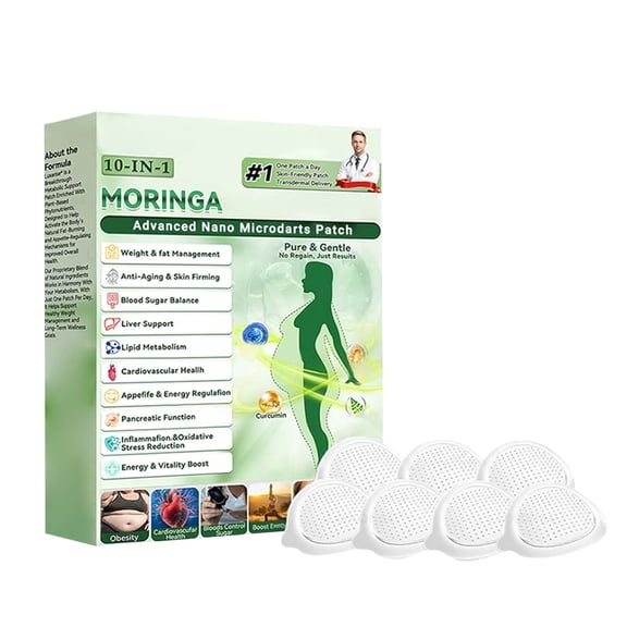 2026 New Moringa 10-In-1 Nano Microdarts Patch, Moringa Patches, Natural Body Slim Patchs For Women And Men, Suitable For All Skin Types