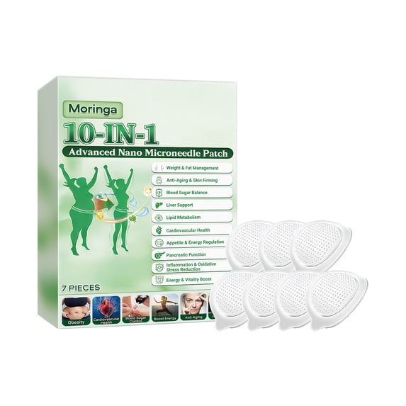 2026 New Moringa 10-In-1 Nano Microdarts Patch, Moringa Patches, Natural Body Slim Patchs For Women And Men, Suitable For All Skin Types
